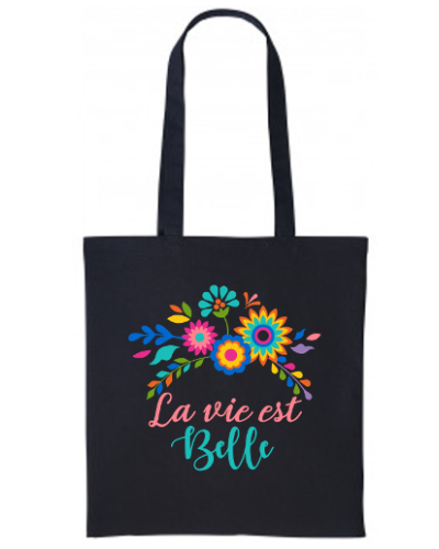 Loïc Baumwolltasche - Das Leben ist schön - Bunte Blumen 2