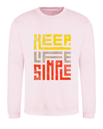 Sweat Alan - Keep Life Simple couleur Baby Pink vue de face