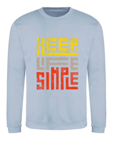 Sweat Alan - Keep Life Simple couleur Sky Blue vue de face