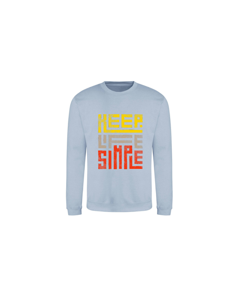 Sweat Alan - Keep Life Simple couleur Sky Blue vue de face