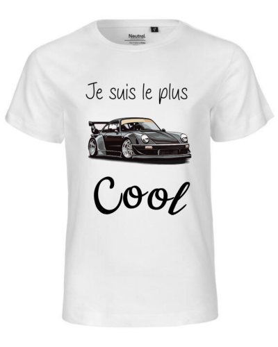 T-shirt enfant Nael design Porsche couleur blanc