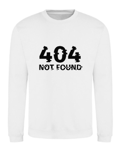 Sweat Alan - 404 not found couleur white vue de face