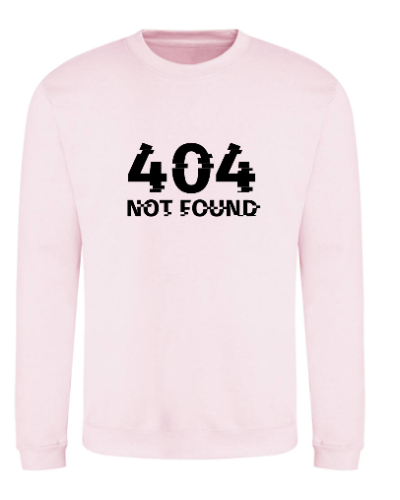 Sweat Alan - 404 not found couleur Baby pink  vue de face