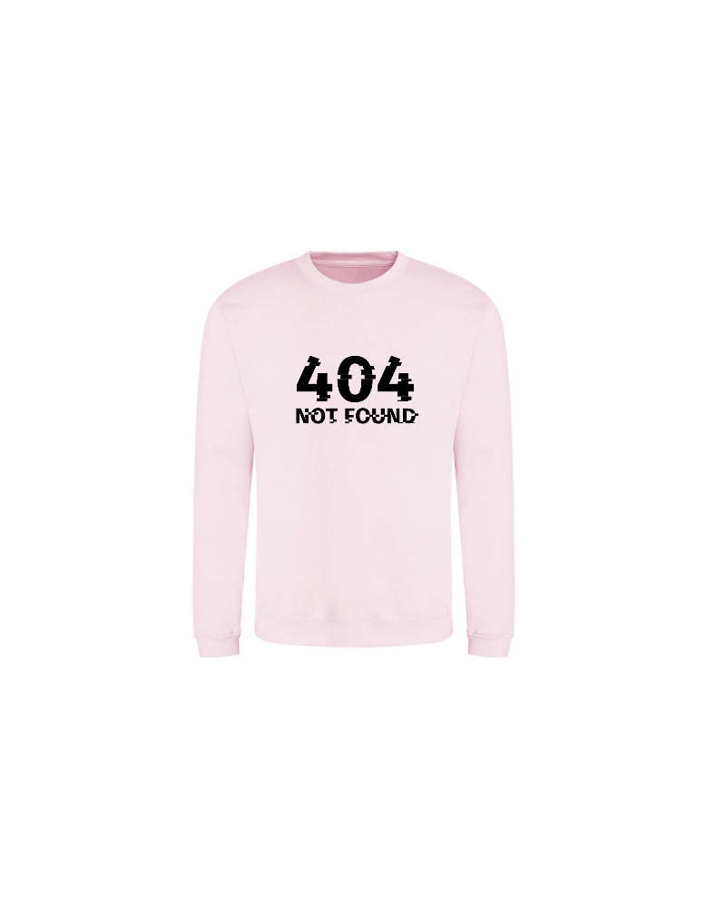 Sweat Alan - 404 not found couleur Baby pink  vue de face