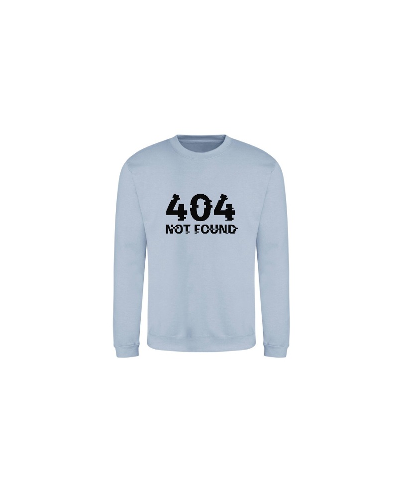 Sweat Alan - 404 not found couleur Sky Blue vue de face