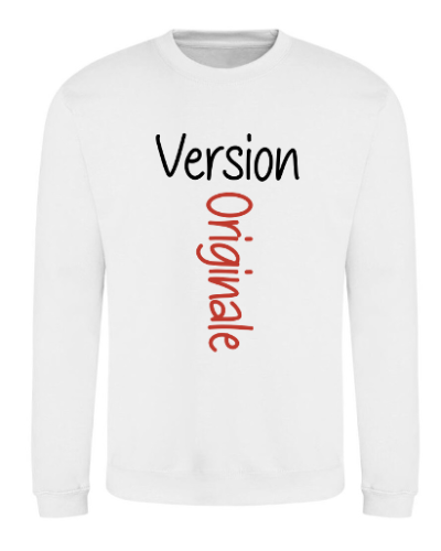 Sweat Alan - Design version originale couleur white  vue de face